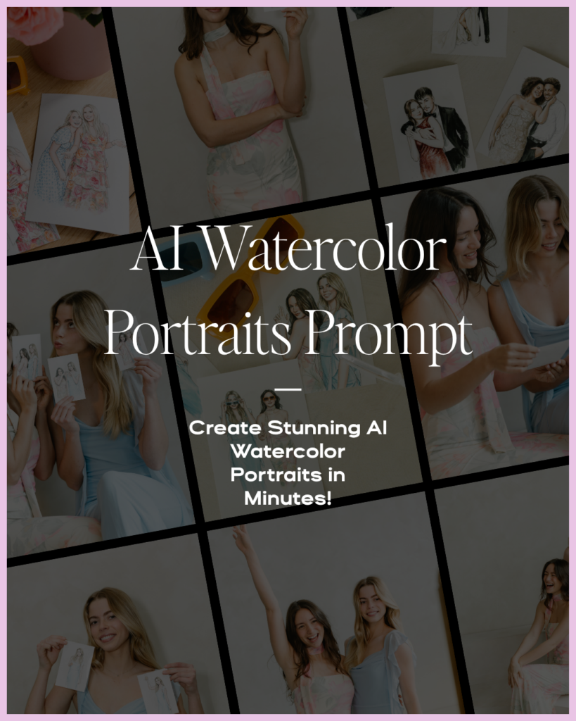 AI Watercolor Portraits Prompt - The Photobooth Edit